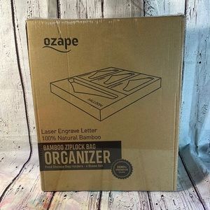Ozape Bamboo Ziplock Bag Organizer